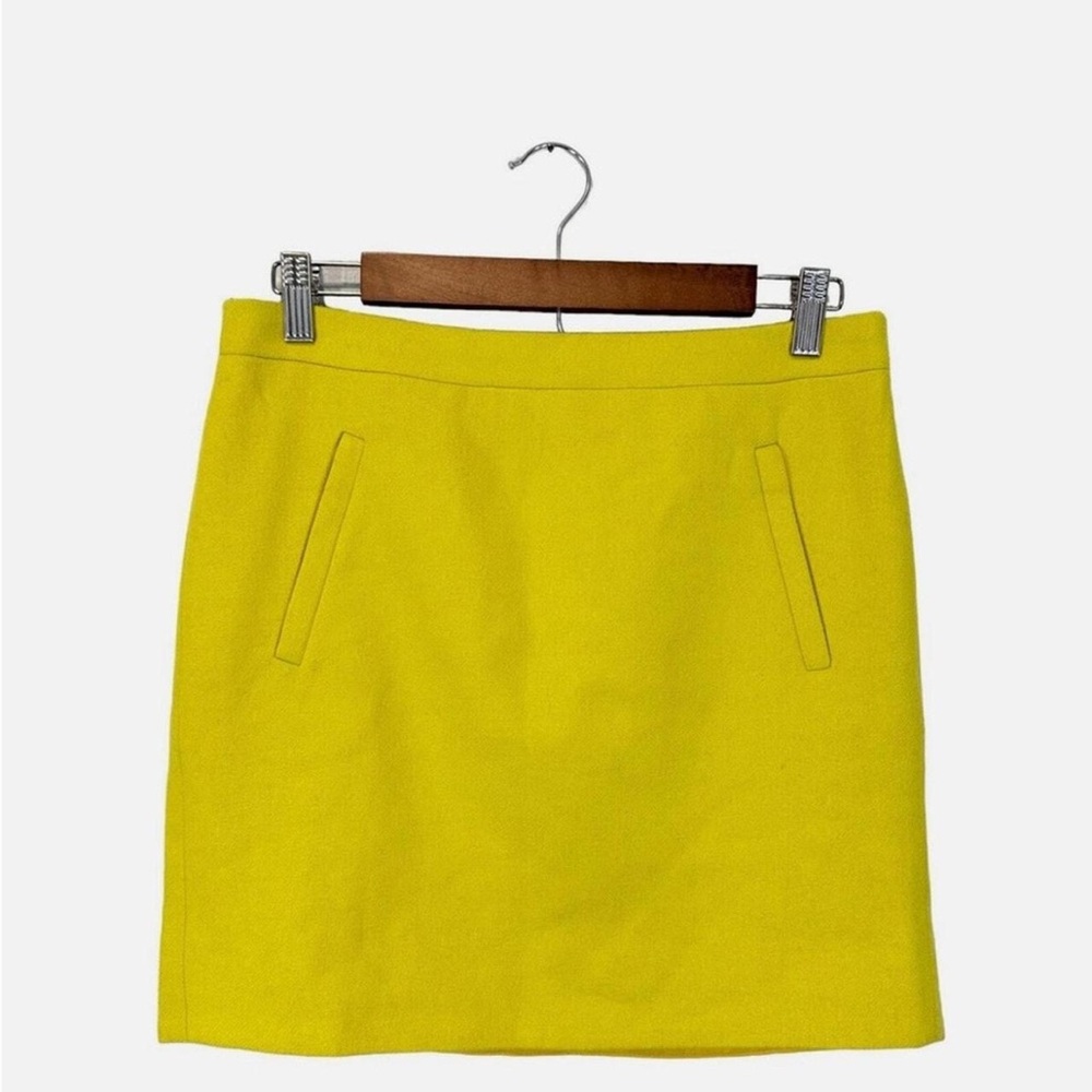 J Crew Citron Yellow Wool Skirt